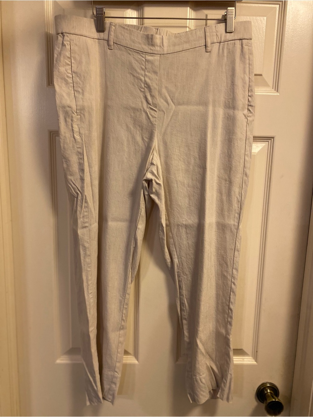 J. Jill Light Cream Chinos Linen Pants Size Large
